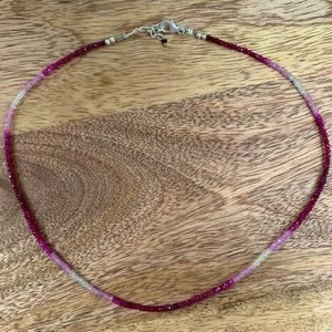 Real Ruby and clear quartz necklace